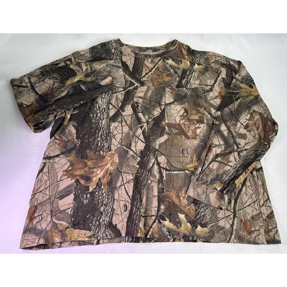 Outfitters Ridge Camo Long Sleeve‎ Shirt Men's 3XL Realtree Pattern Pocket Tee